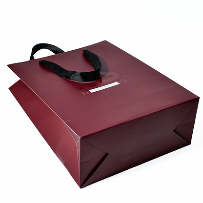 Pattern UV printed white card printed red tote bag