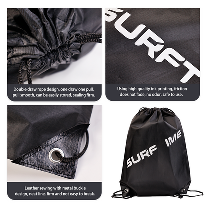 Black Backpack Drawstring Pocket 7.15
