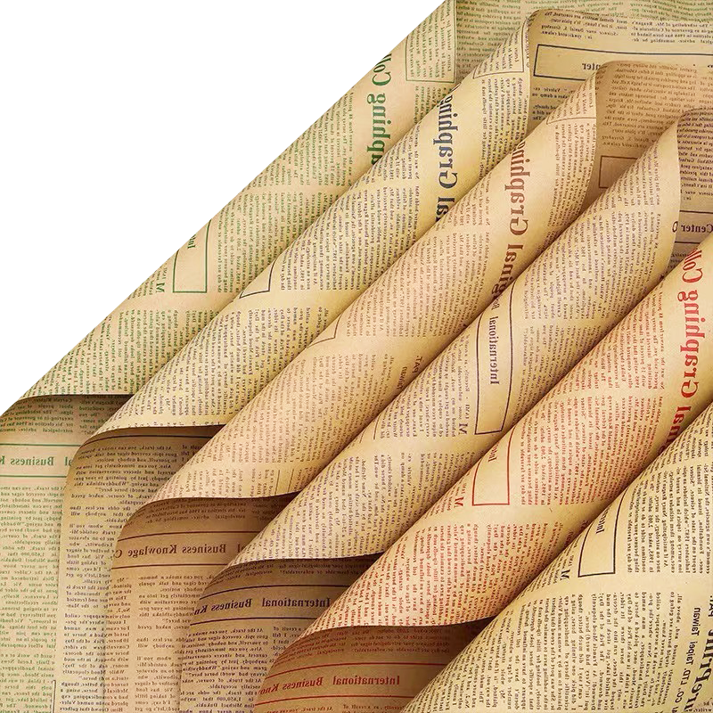 Full English Printed Kraft Paper Packaging Paper
