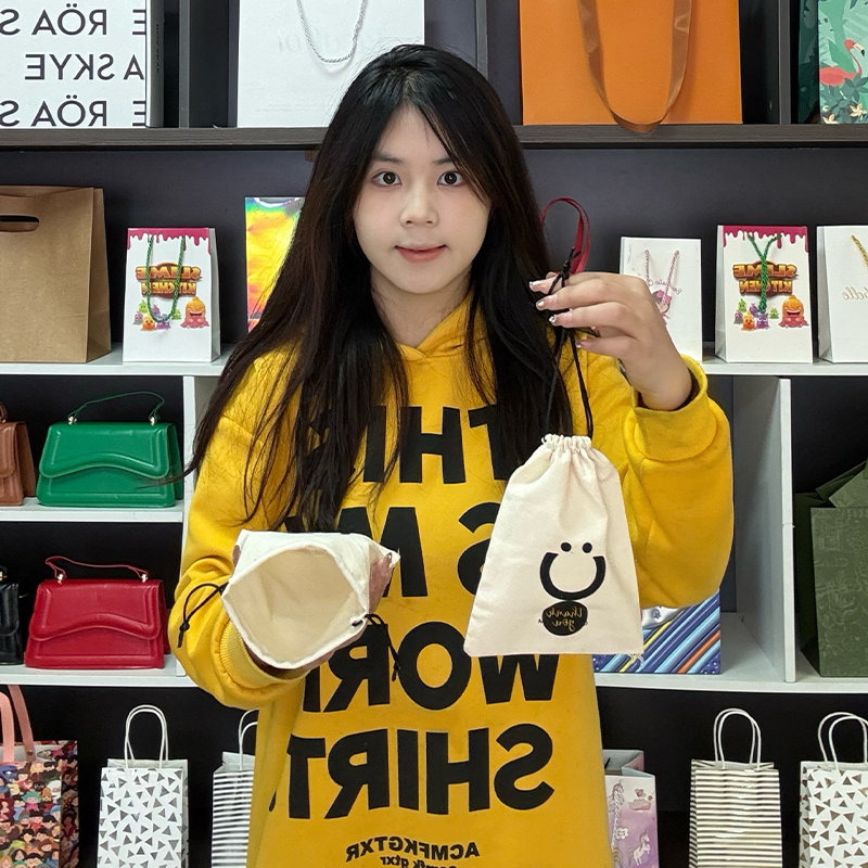 Off-white cotton drawstring bag 3.14