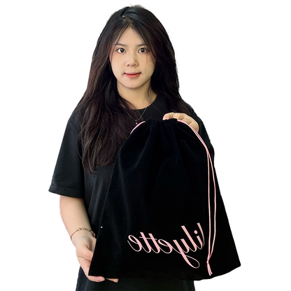 Black flannel drawstring bag 1.15