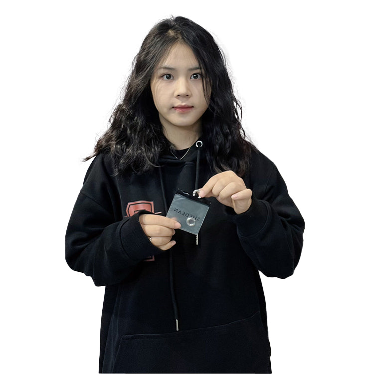 Black extra small size self-sealing frosted zipper bag