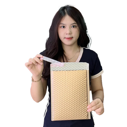 Milk tea gold self-adhesive aluminized film bubble courier bag 9.18