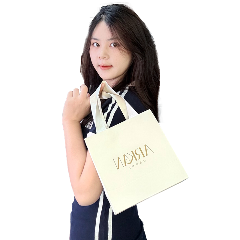 Off-white pattern gold-stamped string handbag