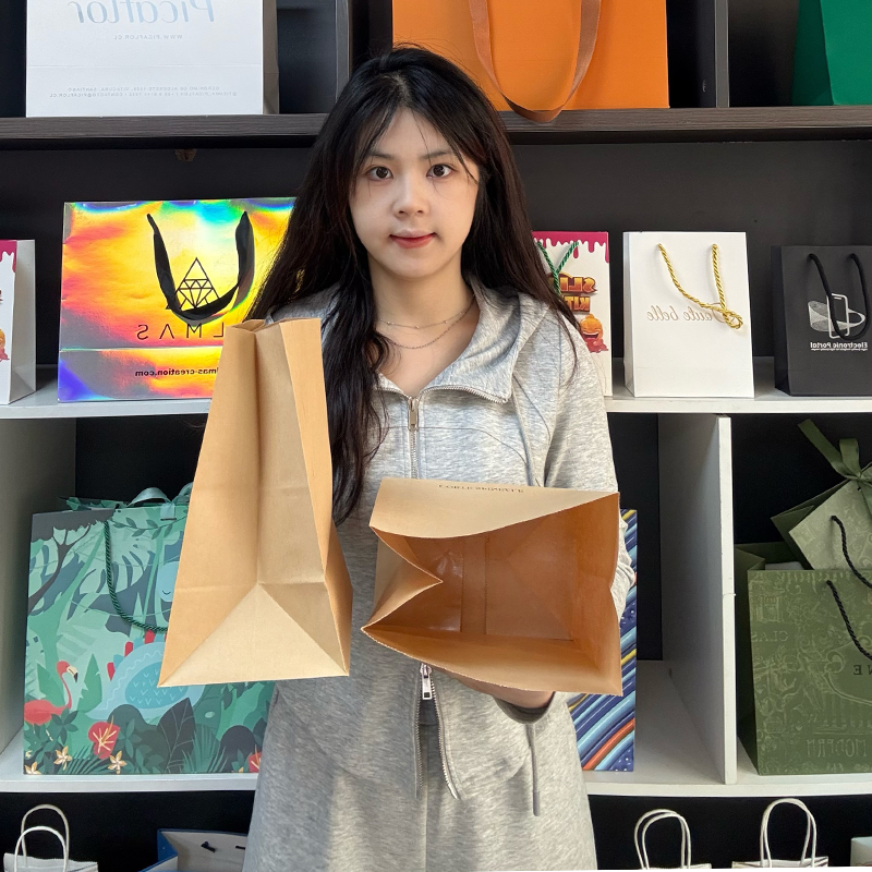 Flat Kraft Paper Food Packaging Bag