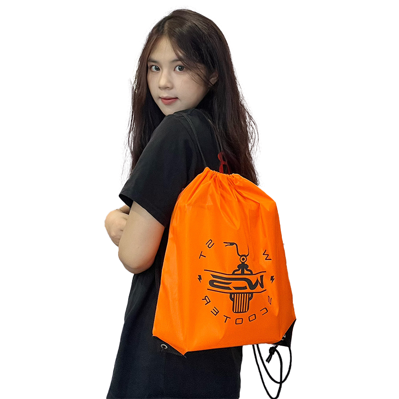 Orange Backpack Drawstring Pocket 7.13