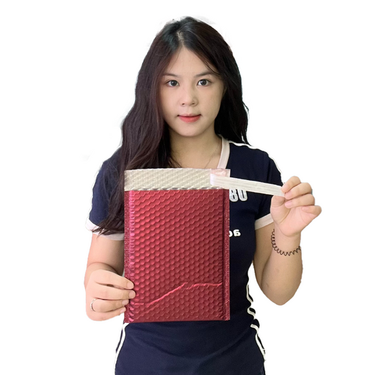 Wine red self-adhesive aluminized bubble courier bag 9.18