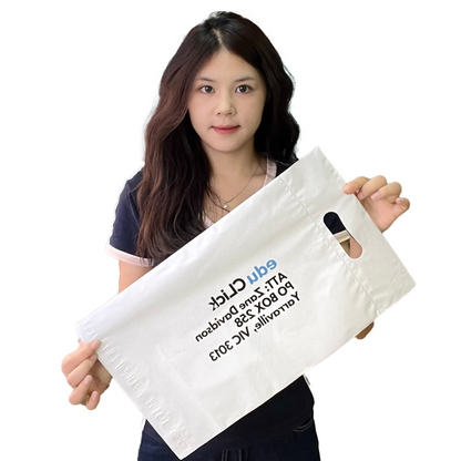 White long four-finger handle design self-adhesive courier bag