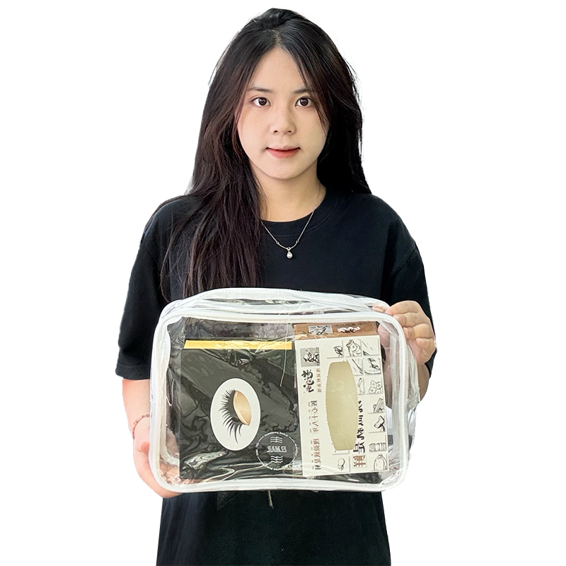 White transparent PVC zipper bag