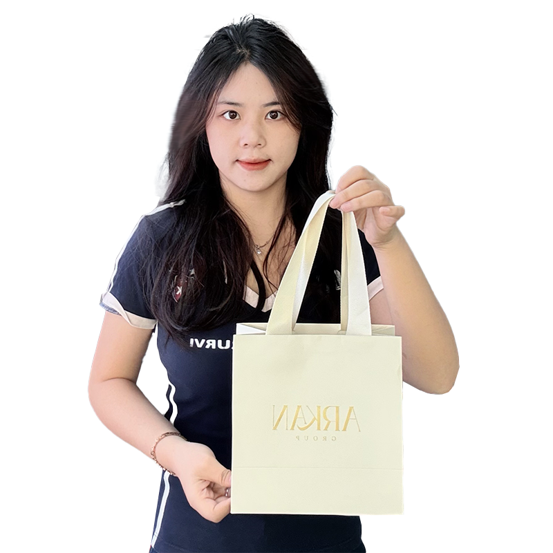 Off-white pattern gold-stamped string handbag