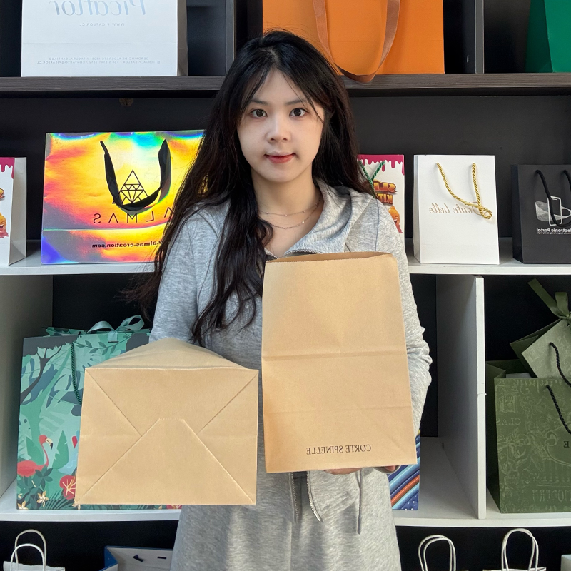 Flat Kraft Paper Food Packaging Bag