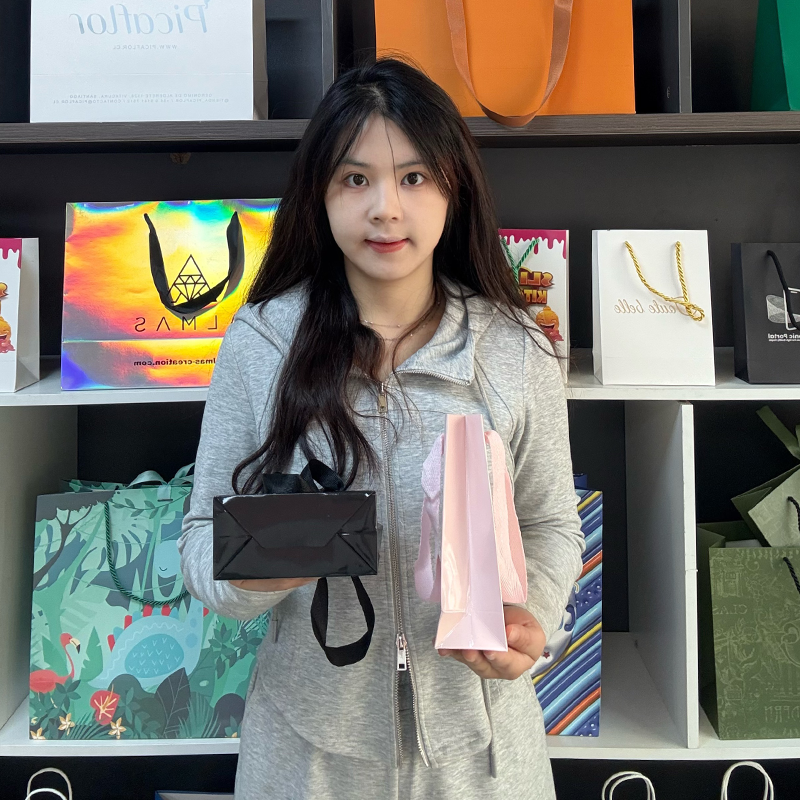 Multicolor full-page bright film small size paper bag