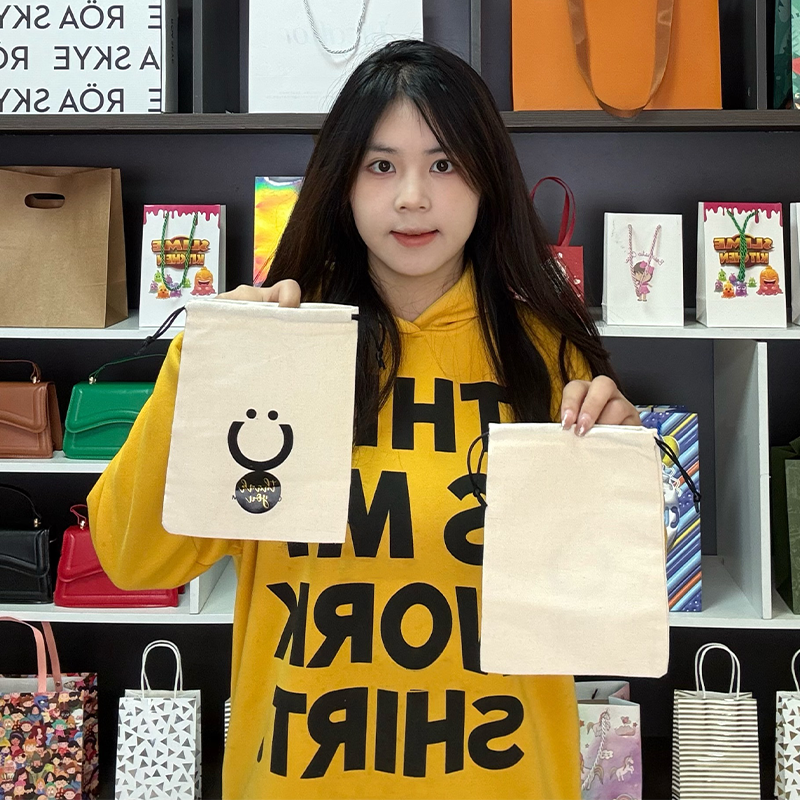 Off-white cotton drawstring bag 3.14
