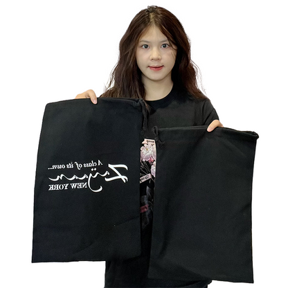 Black cotton drawstring bag 7.17