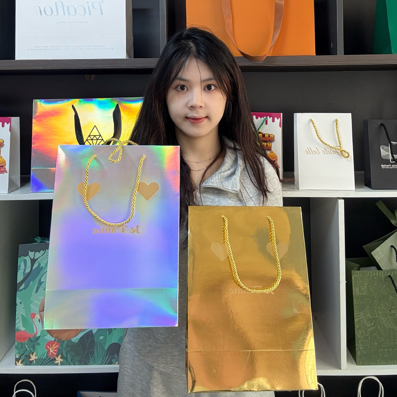 Full-page laser and hot stamping printing paper bag